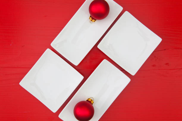 istock Ceramic bowls for sushi and Christmas decoration 823946850