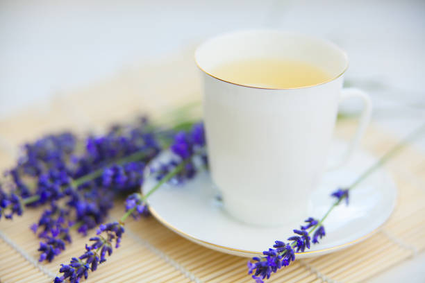 istock delicious green tea in a beautiful glass bowl on table 823949670