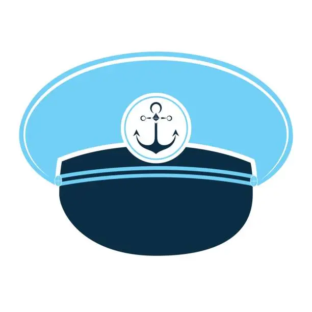 Vector illustration of Sailor's cap with an anchor