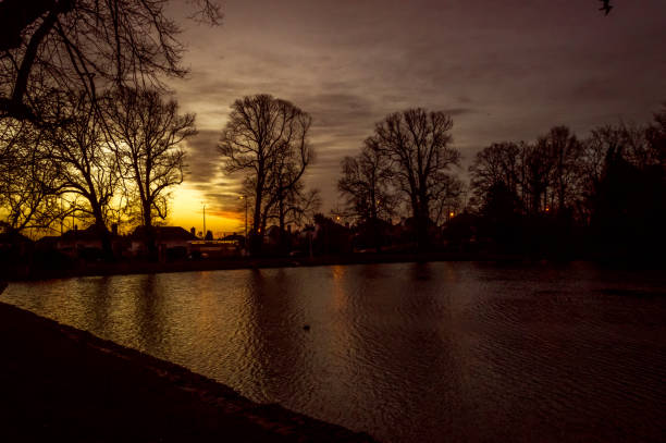 istock Sunrise in Dublin with pond 823959634