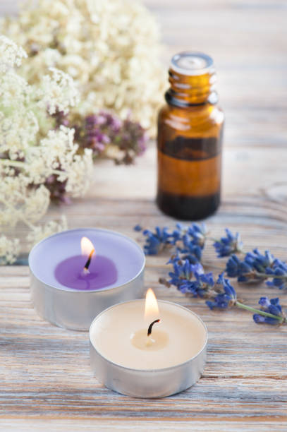 istock Spa composition with essential oil and towels 823962688