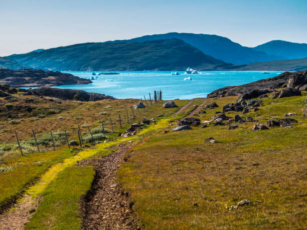 Sunny day in Tasiusaq, Kujalleq in Greenland