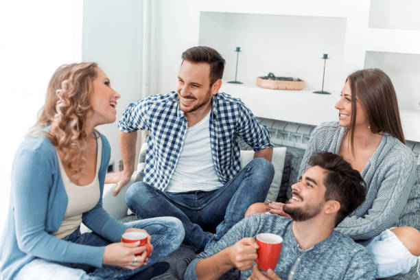 istock Friends having fun at home 823969974
