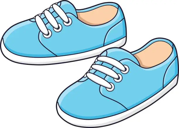 Vector illustration of Blue sneakers vector.