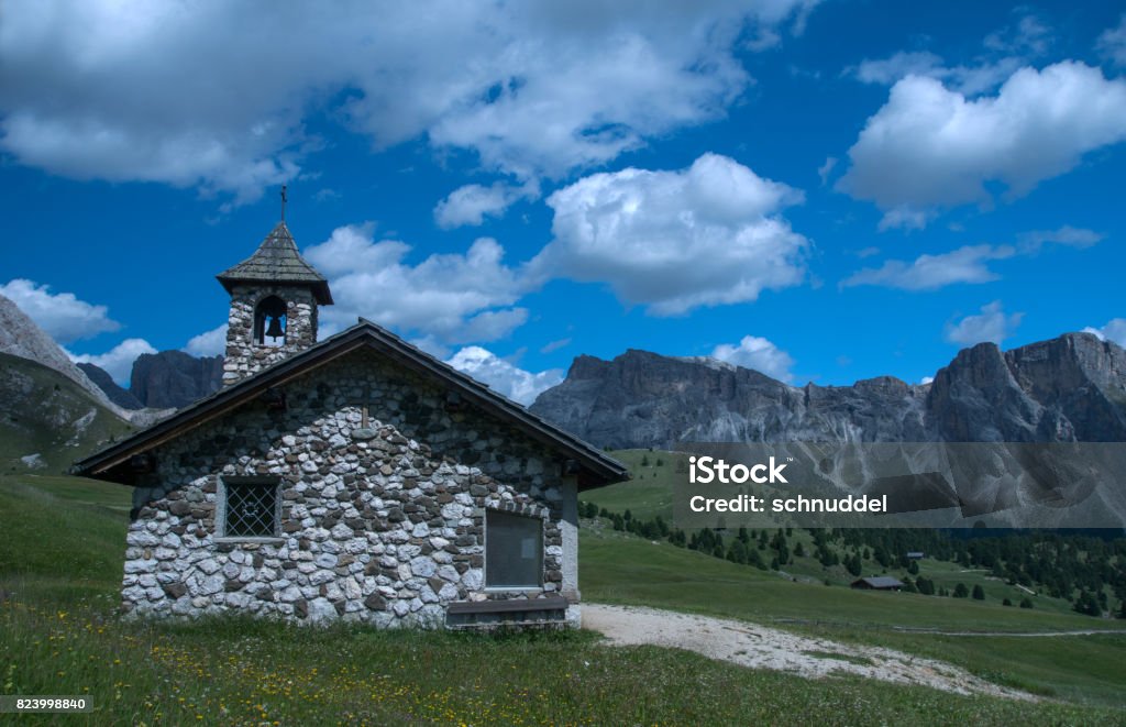 Dolomite Alps Dolomite,by Sankt Christina,Grödnertal,Italy. Blue Stock Photo