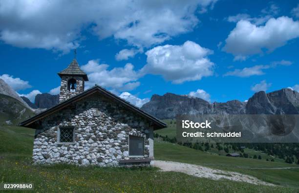 Dolomite Alps Stock Photo - Download Image Now - Blue, Church, Cloud - Sky