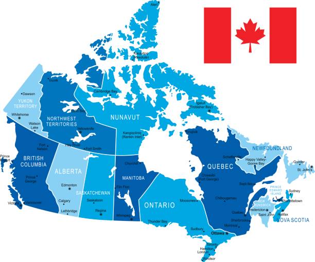 맵 캐나다 - alberta map canada province stock illustrations