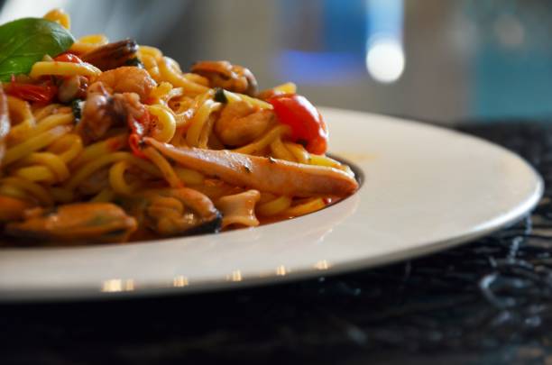 istock fresh italian pasta & sea food 824010220