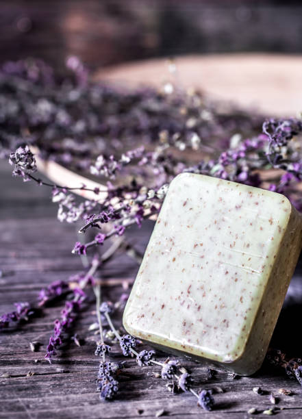 istock Spa soap on wooden background 824013176