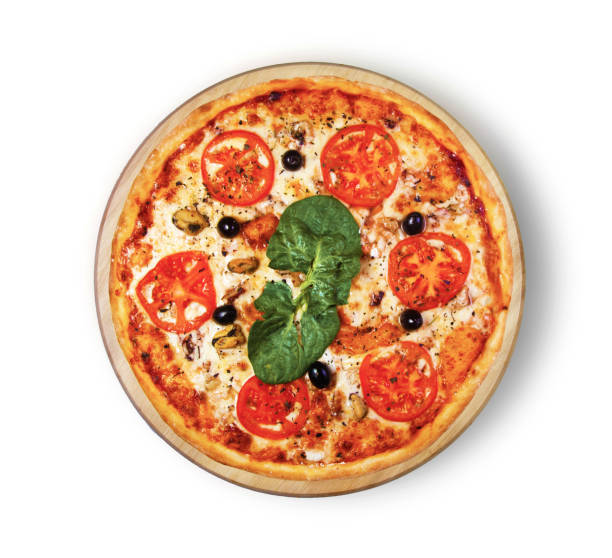 istock Pizza with seafood, tomatoes and olives. 824021352