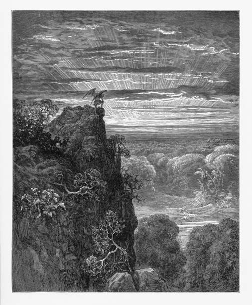 istock Now to the ascent of that steep, savage hill Victorian Engraving, 1885 824023744
