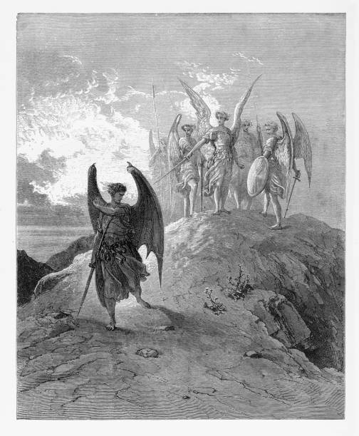 istock Murmuring and with him find the shades of night Victorian Engraving, 1885 824024136