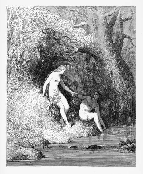 istock Still as they thirsted, scoop the brimming stream Victorian Engraving, 1885 824024140