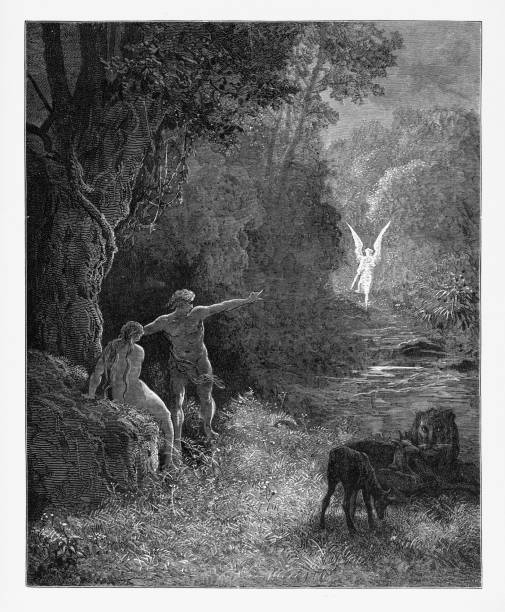 istock Eastward among those trees, what glorious shape Victorian Engraving, 1885 824024200