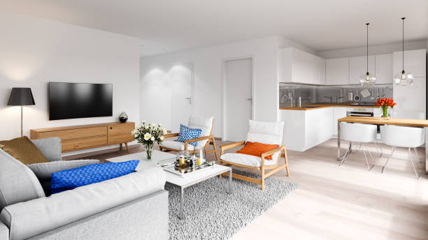 Modern apartment interior stock photo