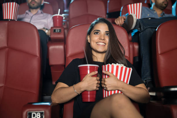 istock Happy woman with some snacks 824030308