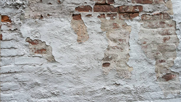 istock chipping white painted Brick wall floor 824032754