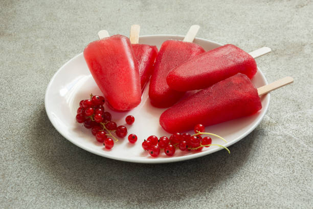 istock Homemade ice cream. Popsicles of red currant lemonade. 824033376