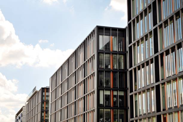 istock Modern building.Modern office building with facade of glass 824042236