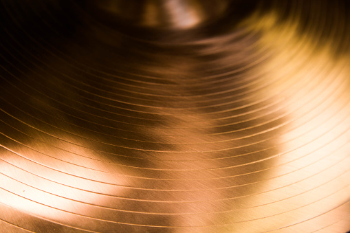 Closeup brillante fondo de percusión platillos photo