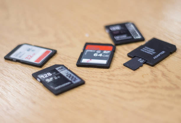 Collection of Memory cards stock photo
