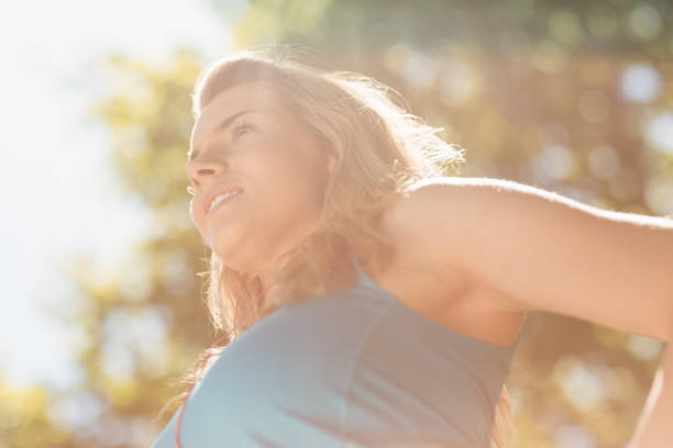 istock Fit blonde enjoying the sunshine 824071840