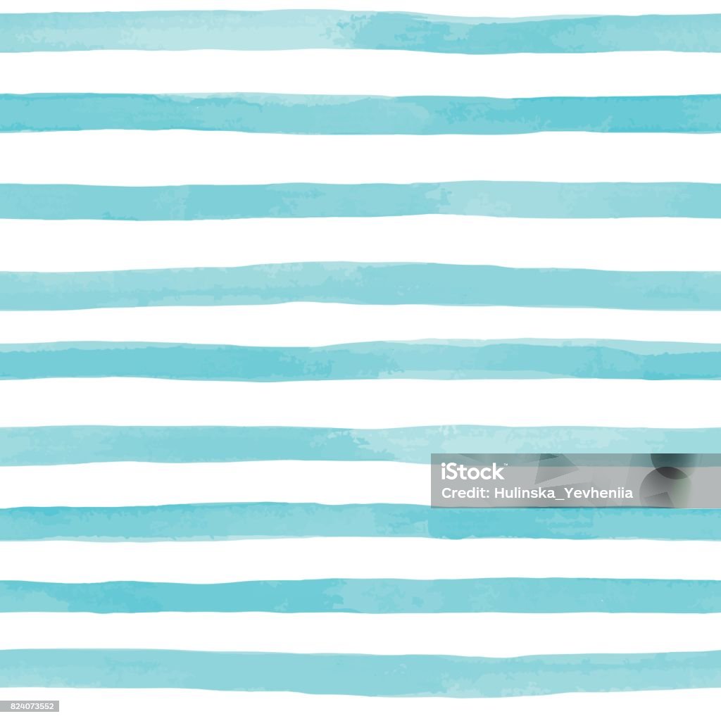 青い水彩ストライプの美しいシームレス パターン。手描きのブラシ ストローク、ストライプの背景。ベクトルの図。 - 模様のロイヤリティフリーベクトルアート