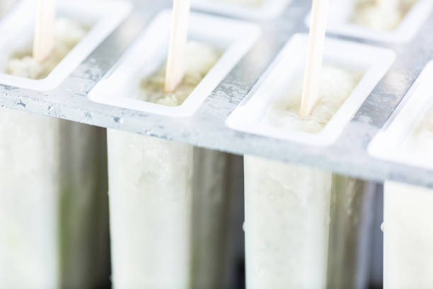istock Homemade kiwi coconut chia popsicles 824074640