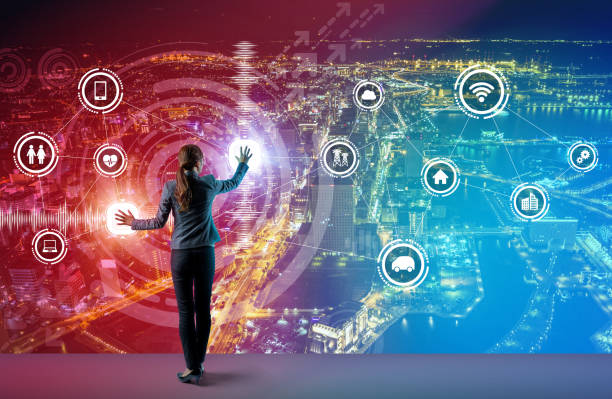 istock young business person and graphical user interface concept, Internet of Things, Information Communication Technology, Smart City, digital transformation, abstract image visual 824079914