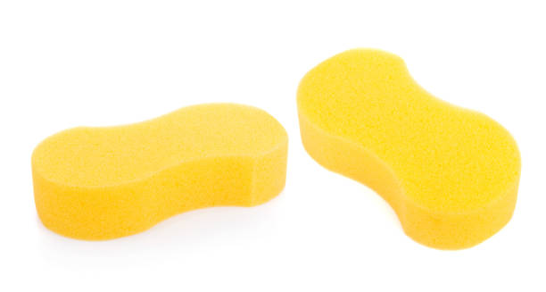 istock Micro sponge for cleaning and washing car isolated on white background 824090468
