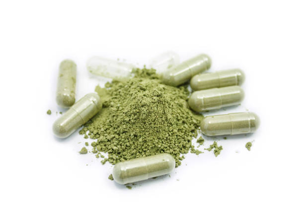 istock Close up andrographis paniculata herbal antipyretic capsules isolated on white 824091200