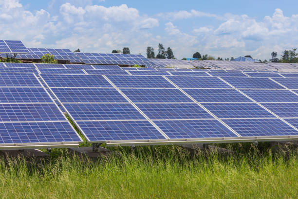 istock solar panels  in power station 824097368