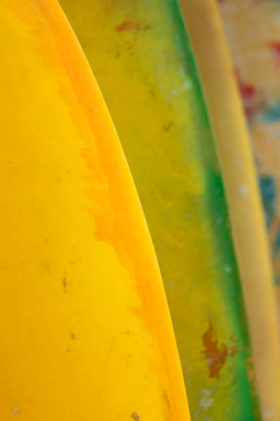 Montañita Montanita, Ecuador Montañita Montanita, Santa Elena, Ecuador - January 29, 2011: Colored Surfboards. montanita ecuador stock pictures, royalty-free photos & images