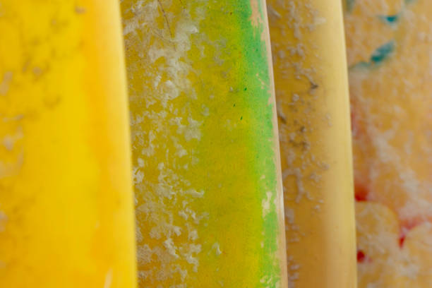 Montañita Montanita, Ecuador Montañita Montanita, Santa Elena, Ecuador - January 29, 2011: Colored Surfboards. montanita ecuador stock pictures, royalty-free photos & images