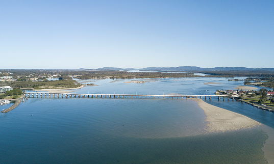 The New South Wales town of Forster and the bridge between Forster and Tuncurry