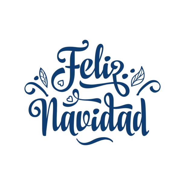 費莉絲納維達。西班牙文言的聖誕卡片。 - navidad 幅插畫檔、美工圖案、卡通及圖標