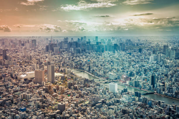 istock Tokyo skyline, aerial view, Japan 824103122