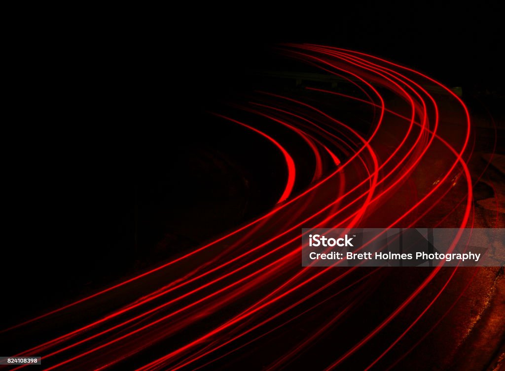 Long exposure at night Long exposure of traffic at night in Calgary Car Stock Photo