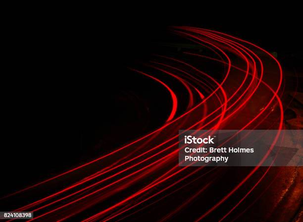 Long Exposure At Night Stock Photo - Download Image Now - Car, Red, Speed