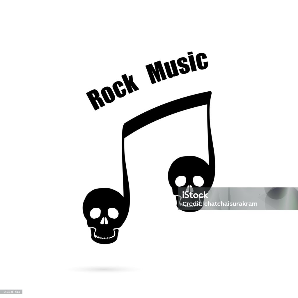 Musical Note Sign And Human Skull Icon Vector Design Templaterock Or Death  Music Template Designdesign For Greeting  Cardposterflyercoverbrochureabstract Background Stock Illustration -  Download Image Now - iStock