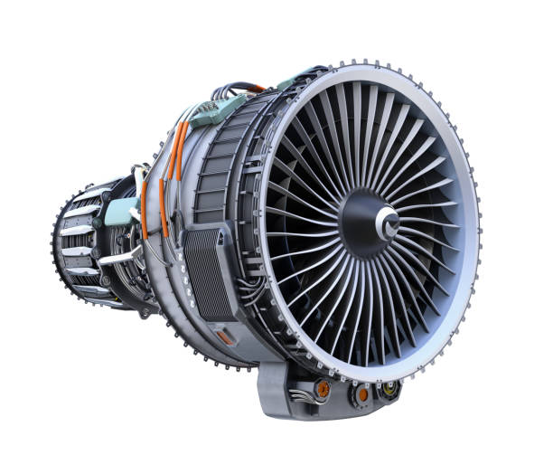 istock Turbofan jet engine isolated on white  background 824116170