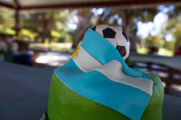 istock Birthday cake with flag wrapped around 824121848