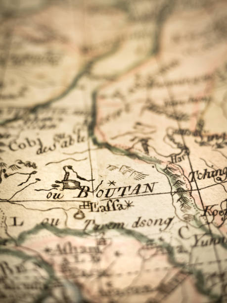 istock Antique world map Bhutan 824126206