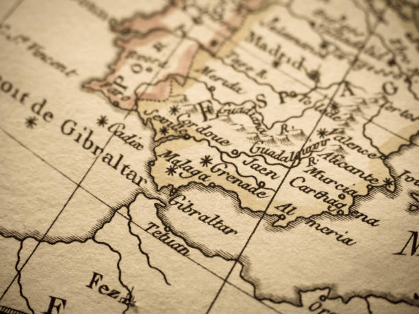 istock Antique world map Gibraltar Channel 824126412