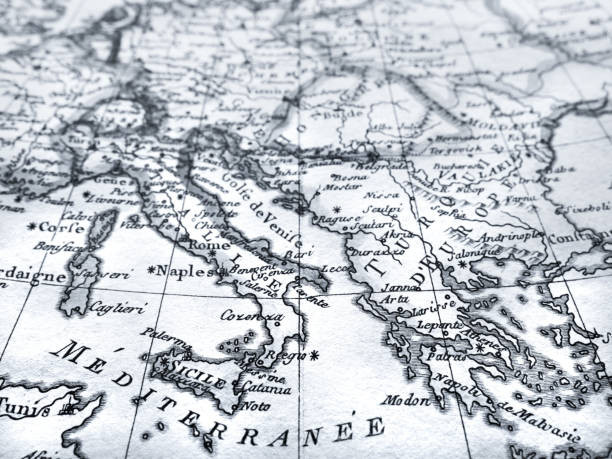 istock Antique world map Greece and Italy 824126518