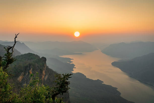 istock sunset river mountain Mae Ping National Park 824143718