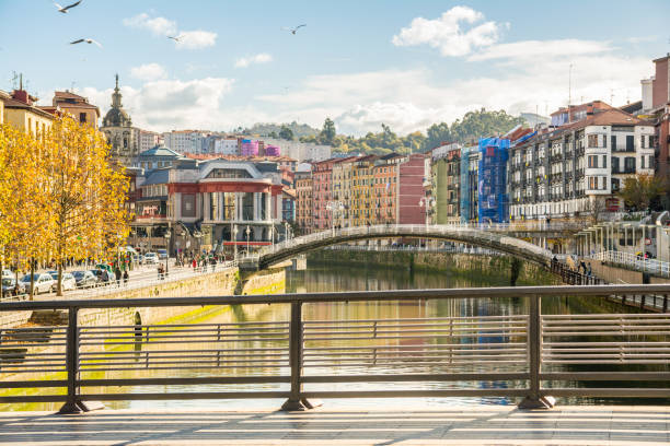 istock bilbao riverbank on sunny day, spain 824151712