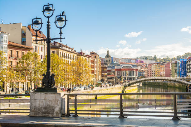 istock bilbao riverbank on sunny day, spain 824151726