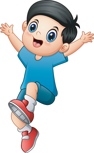 Happy Boy Cartoon Stock Illustration - Download Image Now - Back to School,  Black Hair, Boys - iStock