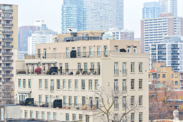 Toronto, Canada - November 16, 2016: Expensive condo buildings and living homes in Canada.